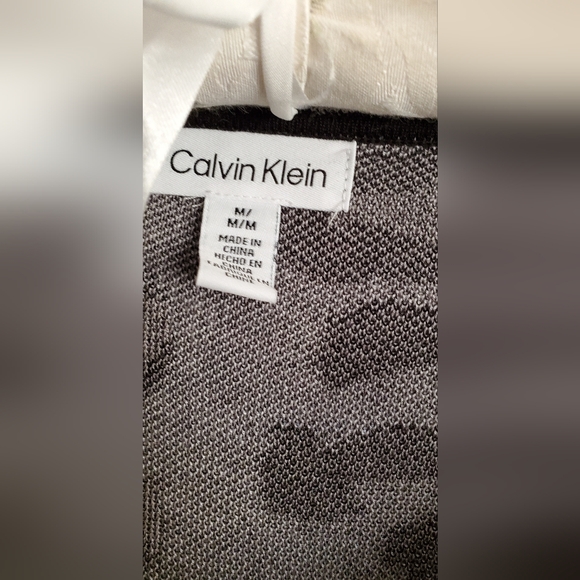 Calvin Klein Black and Gray Animal Orint Cowl Neck Sweater Medium - Picture 3 of 5